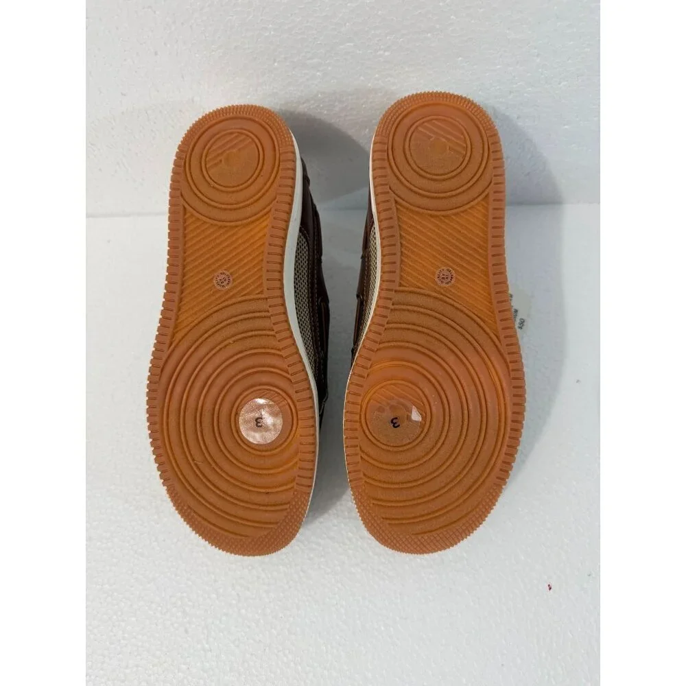 Thereabouts Boys Tan Boat Shoes 3M Synthetic Leather Casual Deck Style